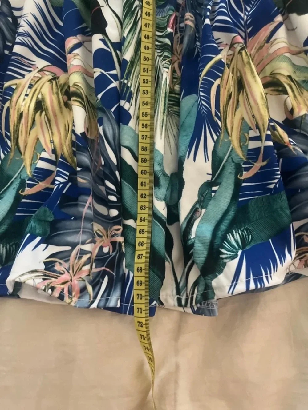 Tropical Print Strapless Kids Dress in Green and Blue - Picture 5 of 7